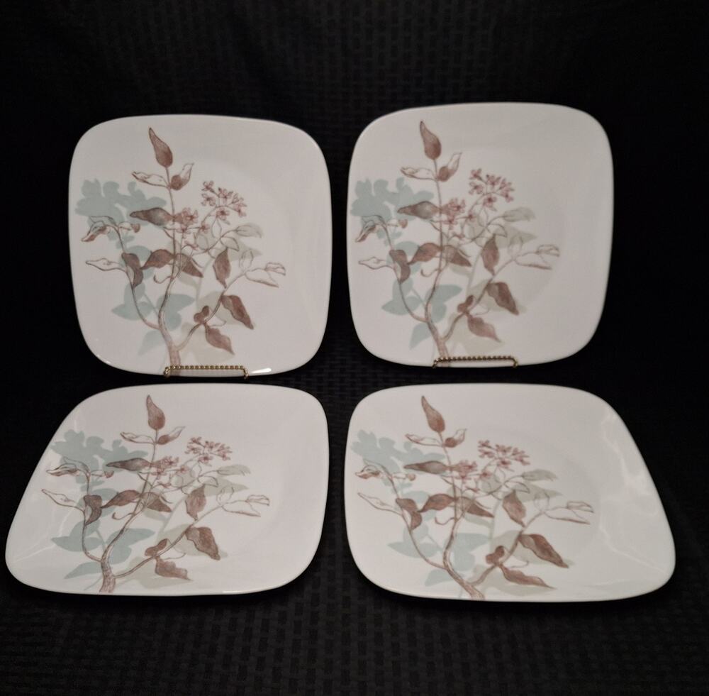 Corelle Corning Twilight Grove 10 1/2" Square Dinner Plates Set of 4